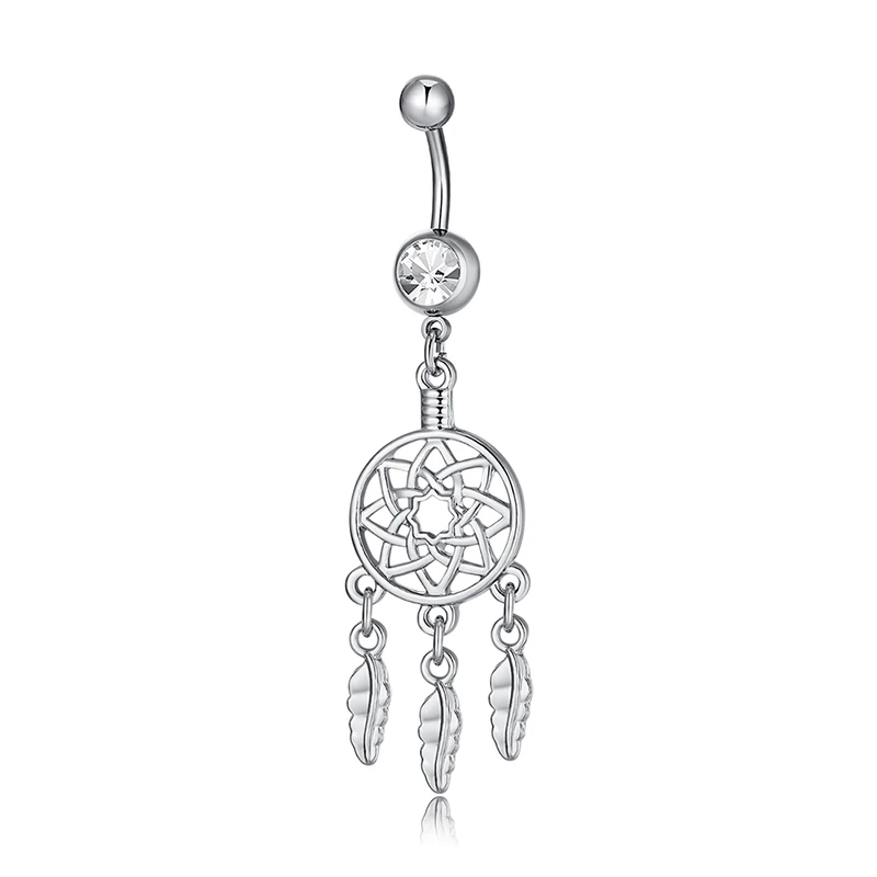 

Explosive Tetrafolium antiallergic zircon navel ring Navel button and navel nail puncture products