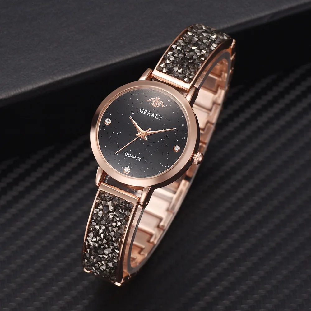 Для женщин часы 2019 платье часы для женщин со стразами сплав кварцевые часы-браслет дропшиппинг Новый 2019 Лидер продаж
