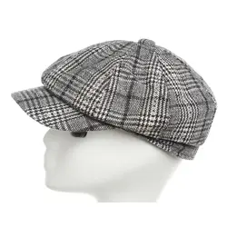 Восьмиугольная кепка осень-зима унисекс для отдыха на открытом воздухе шляпа моды решетки линии elegance Newsboy cap восьмиугольной cap для женщин