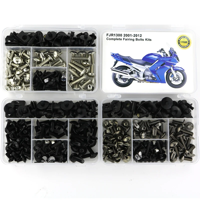 Motorcycle Accessories Motorcycle Fairing Fit For Yamaha FJR1300 2001-2012 Motorcycle Full Fairing Bolts Kit Bodywork Screws Speed Nut Complete Fairing Clips Nuts Steel