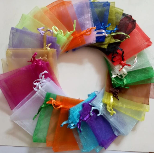 50pc Organza Bags 7x9 9x12 10x15 13x18 30x40cm Earring jewelry Candy Bag  Wedding Favors Bags Mesh Gift Pouches 5z - AliExpress