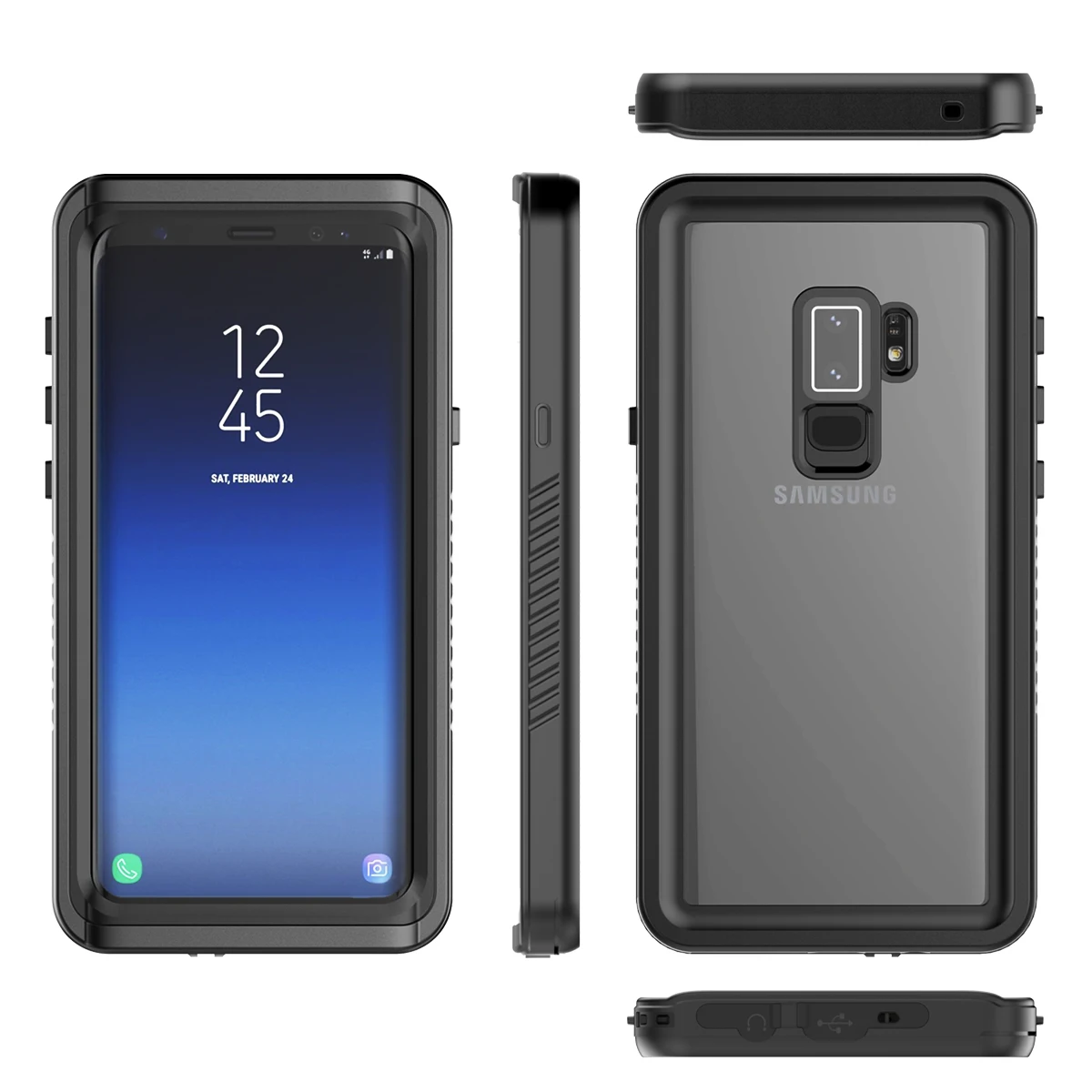 Casewin водонепроницаемый чехол для телефона для samsung Galaxy S9 Plus кейс для samsung Galaxy прозрачный кейс полной защиты пылезащитный ударопрочный чехол-накладка для мобильного телефона