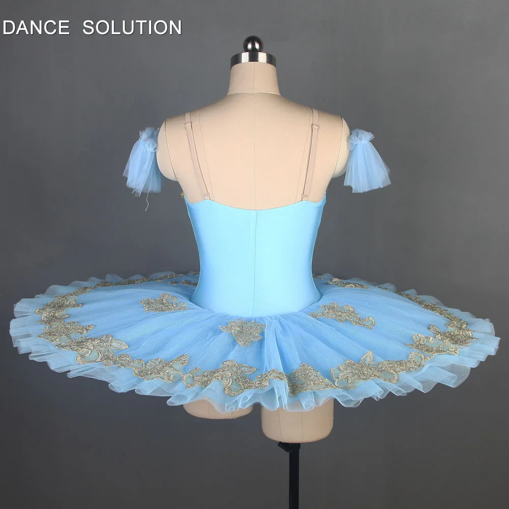 Бледно-голубой ночная рубашка из спандекса с аппликацией пре-профессиональная балетная юбка-пачка для детей и взрослых, Детский костюм, танцевальные костюмы Танцы платье BLL098