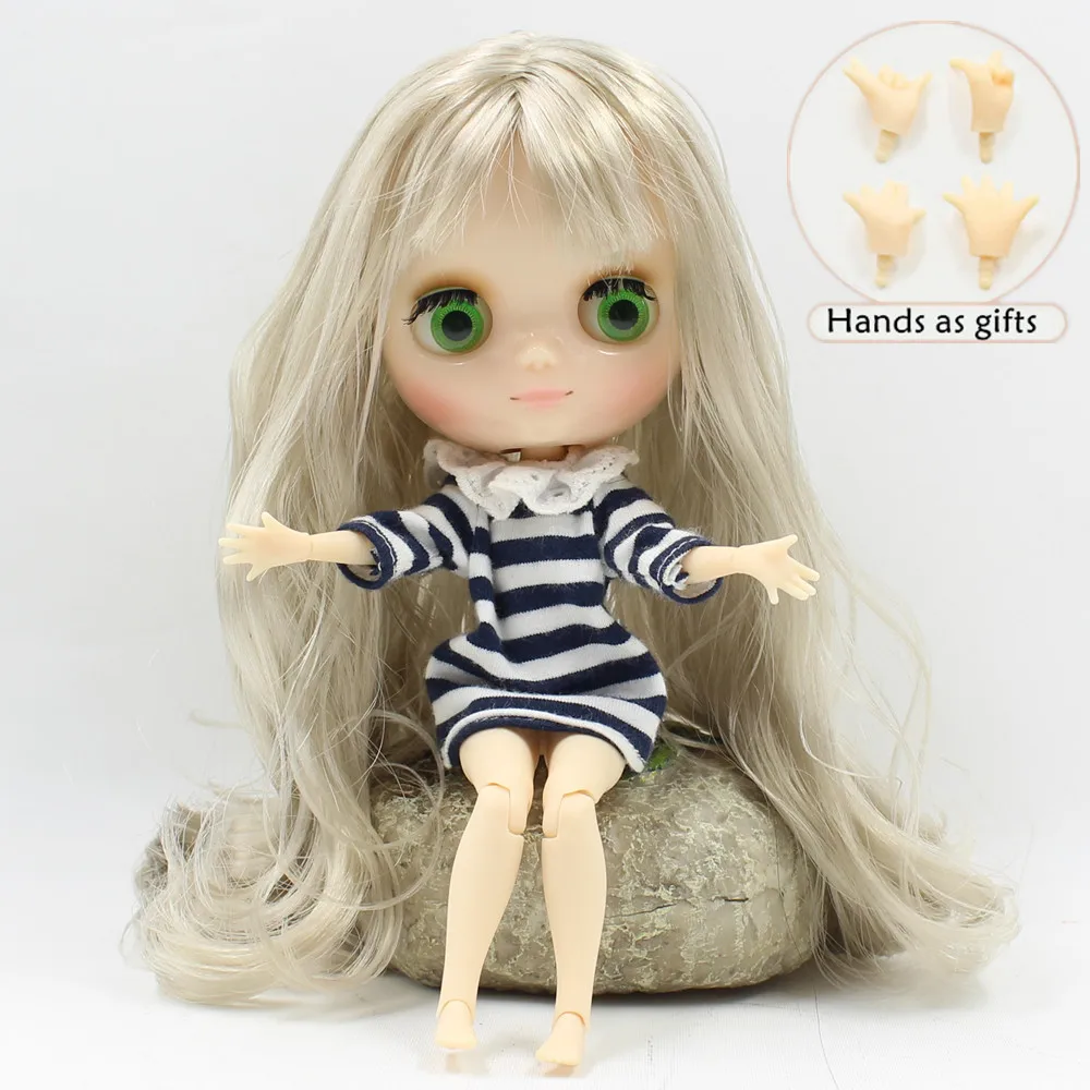 Ледяная кукла DBS blyth middie шарнирная блестящее лицо серебряные волосы 1/8 20 см|blythe doll