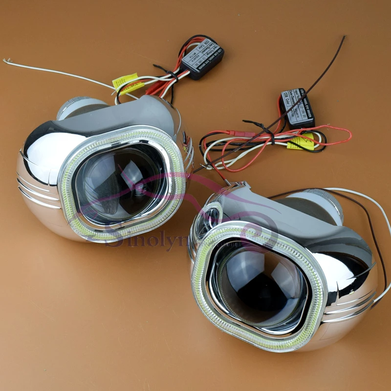 Car Styling Q5 Kioto HID Square Bi xenon Lens Projector Headlight +COB