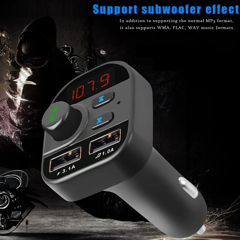 VR robot Bluetooth Car MP3 Player Wireless FM Transmitter TF/U Disk Car Audio Receiver Adapter with 5V 3.1A Fast USB Charger