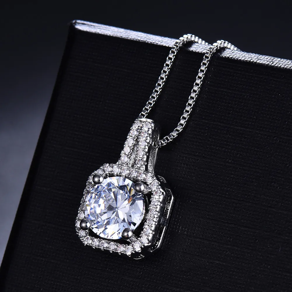 Роскошное женское ожерелье из белого циркониевого камня с кристаллами, милые модные свадебные ювелирные изделия, 925 пробы Серебряное колье для женщин