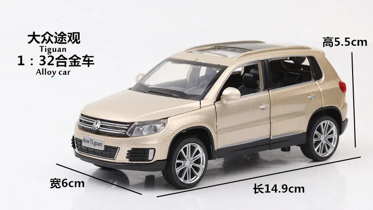 Высокая симуляция 1:32 Tiguan SUV сплав тянущаяся игрушка модель автомобиля