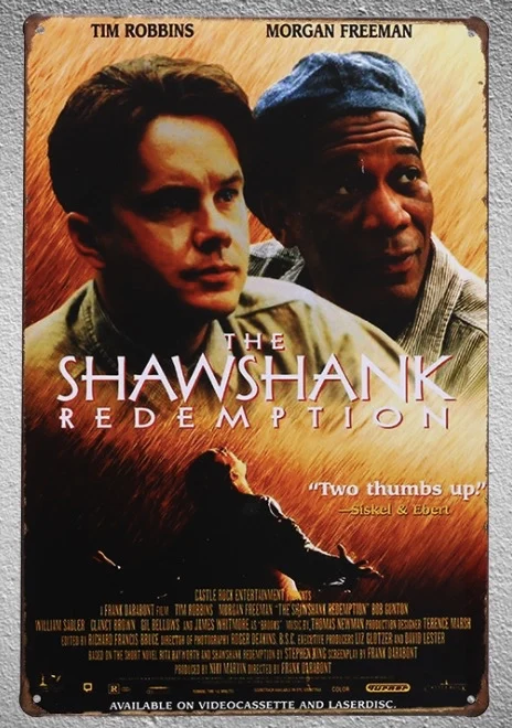 

1 pc Morgan Freeman Shawshank Redemption Prison Actor Tin Plate Sign wall man cave Decoration Art Poster metal vintage home