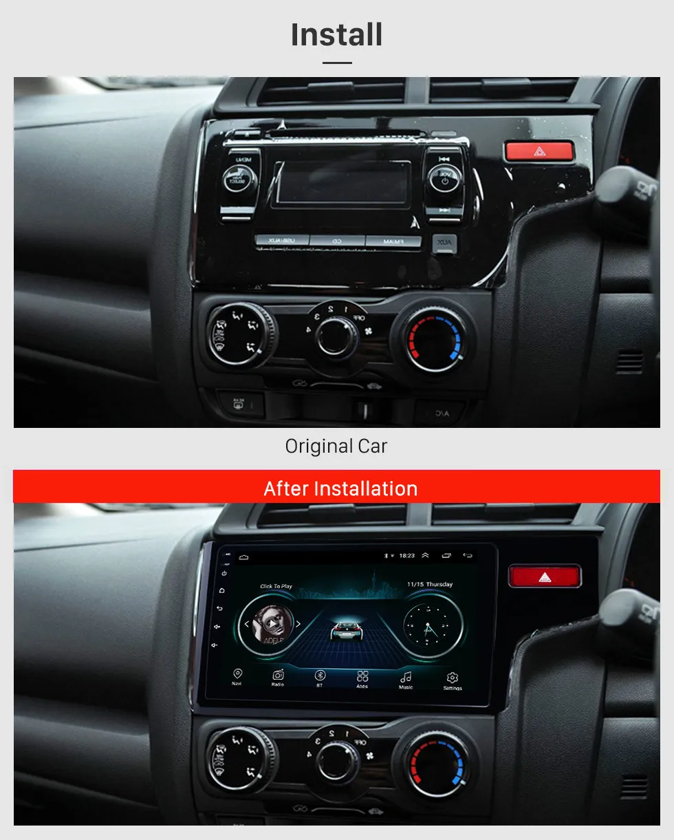 Best Harfey Android 8.1 10.1" Car Wifi Bluetooth 3G car Multimedia Player 2din GPS For HONDA JAZZ/FIT (RHD) 2014 2015 GPS Navigation 2