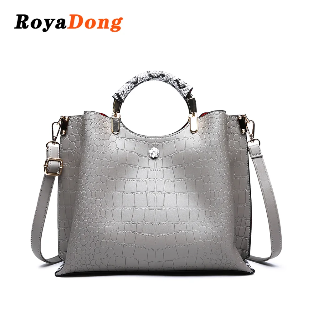 

RoyaDong New Luxury Handbags Women Bags Designer Large-capacity Pu Leather Hand bags For Girls Buckets Shoulder Messenger Bag