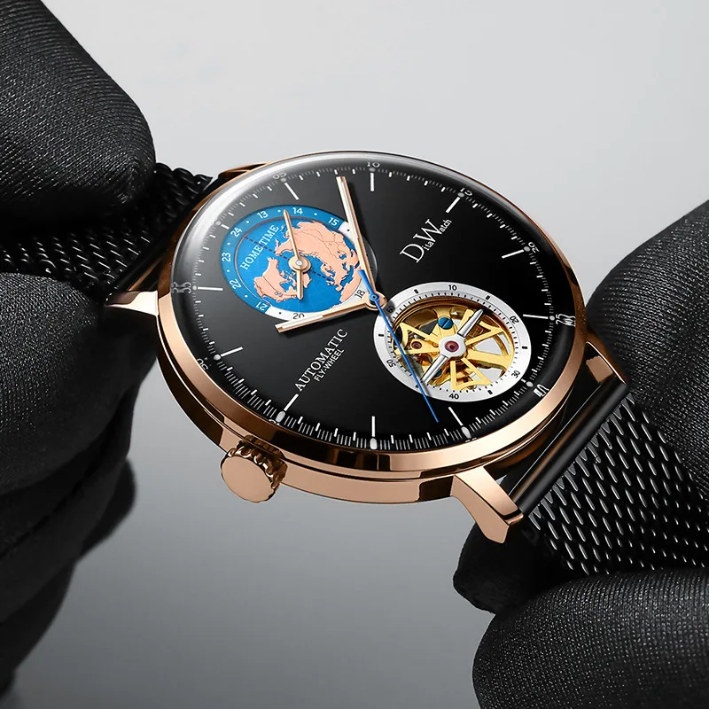 DITA мужские часы несколько часовых поясов модные креативные дизайнерские водонепроницаемые наручные часы светящиеся 2.5D Hardlex зеркальные