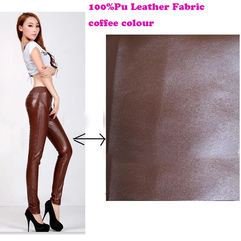 

Good 135*50cm Coffee Faux PU Leather Fabric,Faux Leather Fabric,Synthetic Artificial Fabric Sewing Material For Diy Pants&Jacket