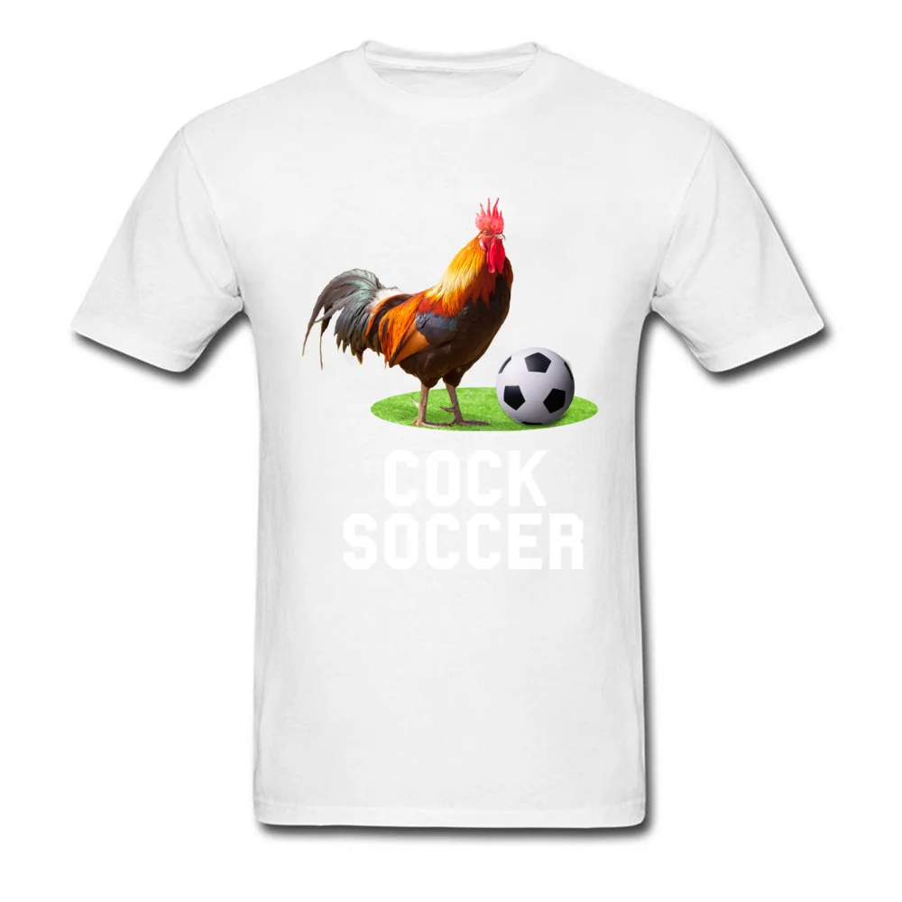 Cock Soccer Company Short Sleeve Crazy T-Shirt 100% Cotton O Neck Men's Tops Shirt Summer Tees VALENTINE DAY Free Shipping Cock Soccer white