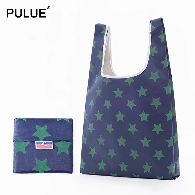 New Waterproof Printing Foldable Shopping Bag Women Large-capacity Shoulder Eco-Friendly Grocery Bags Reusable Tote Handbags | Багаж и