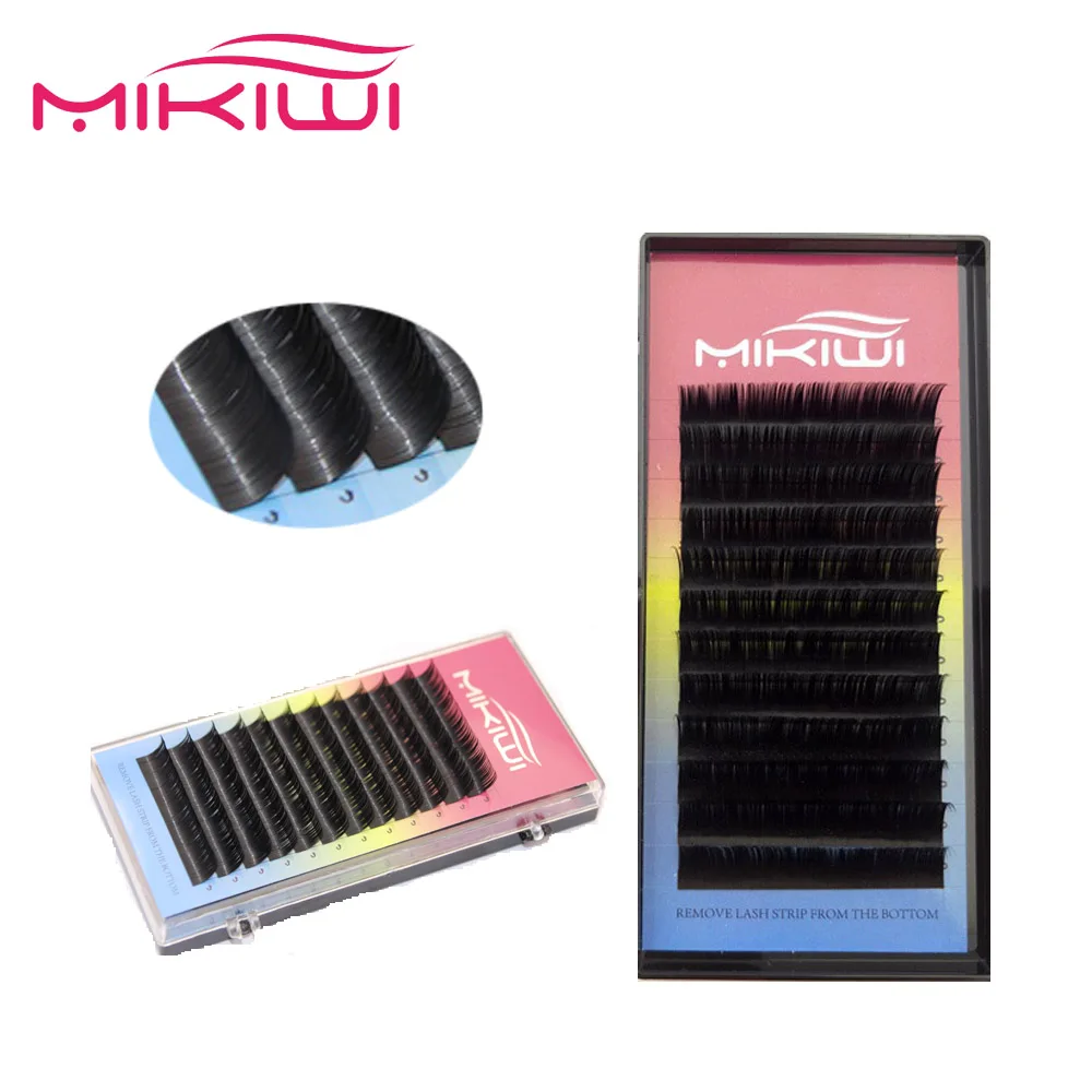 

Mikiwi Russian lashes extensions 0.15mm B curl fake mink individual eyelashes false eyelashes and natural eyelashes
