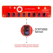 SunFounder IIC I2C Line Follower Module 8 Channel Infrared IR Detection Tracking Sensor for Arduino Smart Car MCU STM8S105C4