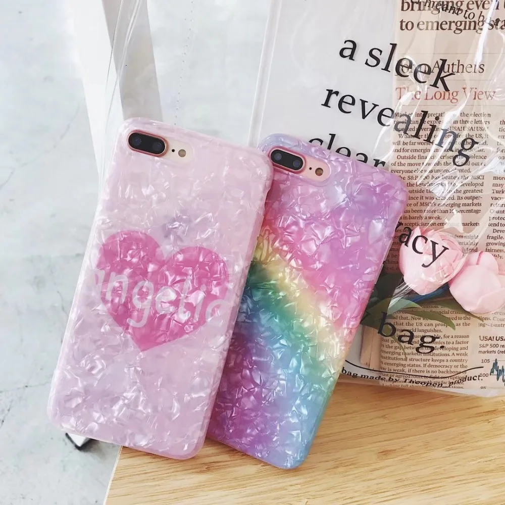Cuptakes Luxury Glitter IMD Soft Silicone Case for iPhone 7 8 X 6 6S 7Plus 10 Cover Cute Rainbow Angel Sparkle Colorful Shell |