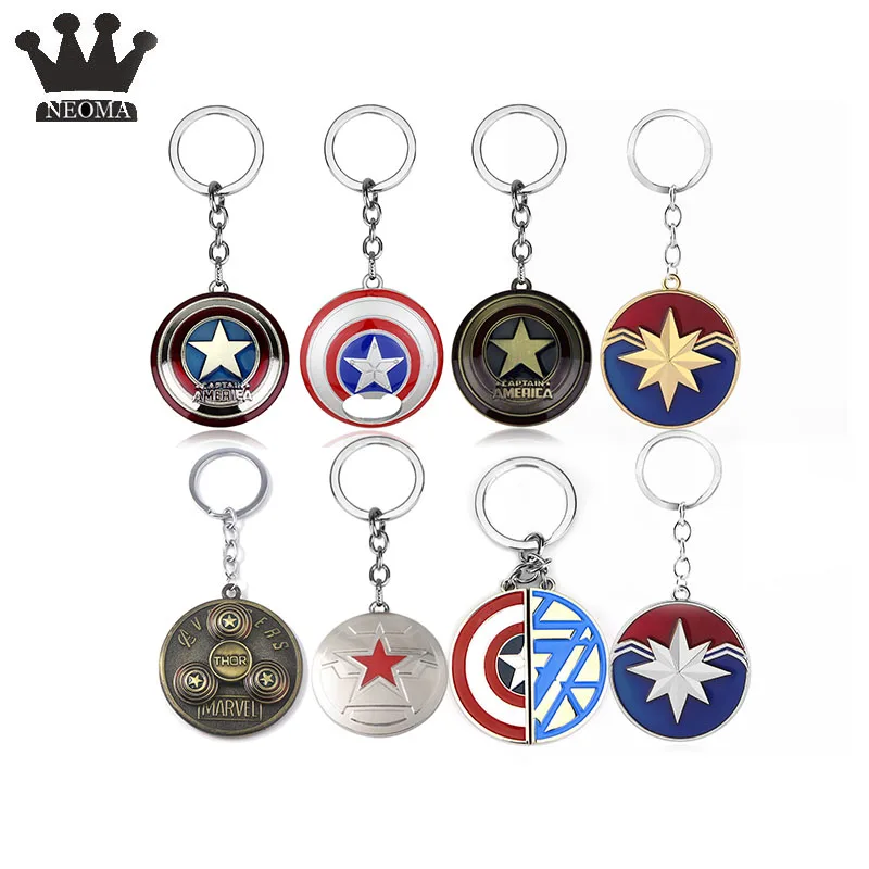 

20Pcs/lot Avengers Captain Steve Rogers Keychain Chain Captain Metal Car Key Keyring Men's Jewelry Free Shipping