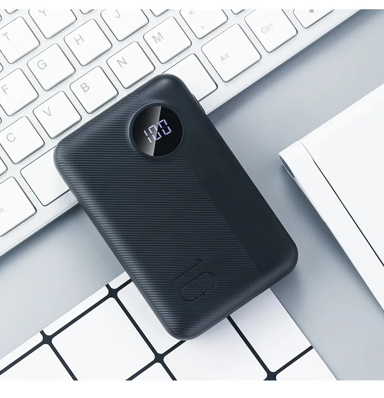 ROCK 10000 мАч портативное зарядное устройство с двумя USB внешними аккумуляторами 10000 для iphone samsung Xiaomi - Цвет: Серебристый
