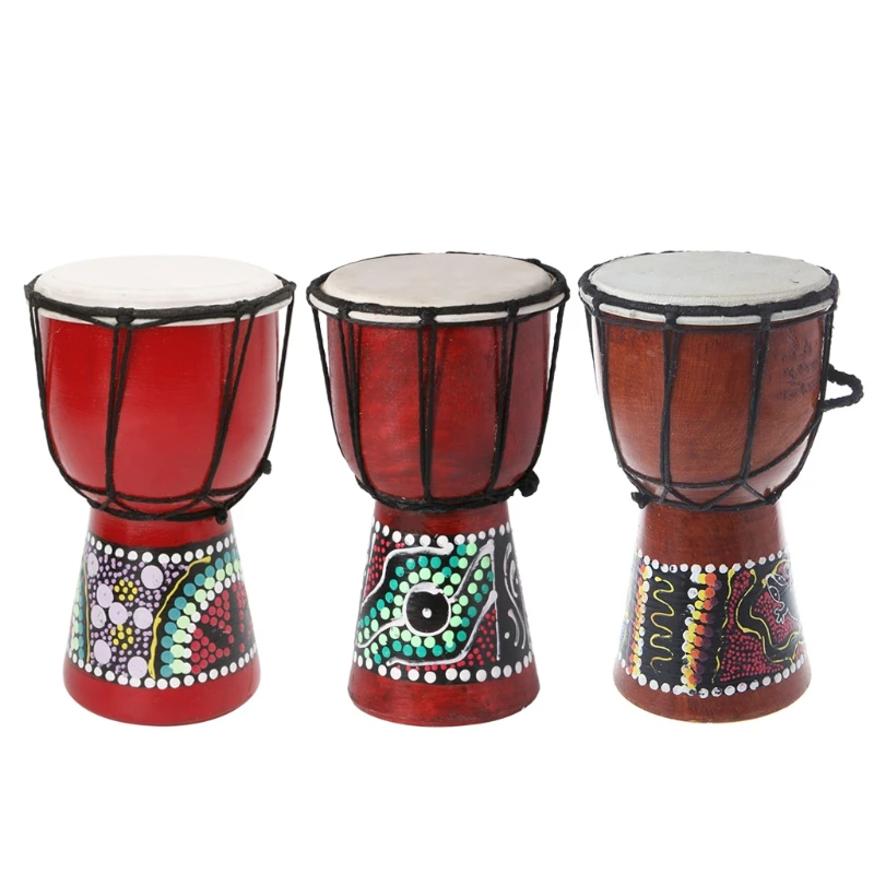 

Professional African Djembe Drum Bongo 6 inch Classic Painting Wooden African Djembe Good Sound Musical Instrument