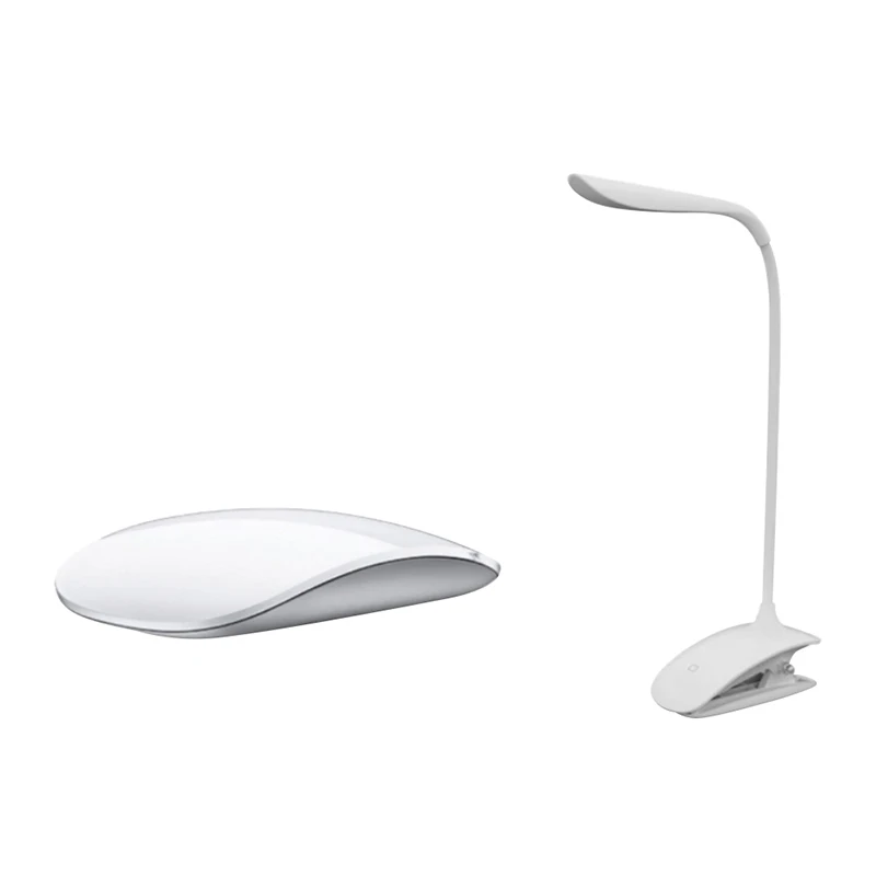 USB Rechargeable Clip Light LED Table Lamp Touch On/off Switch Eye Protect Dimmer Creative Gift Folding Book | Освещение