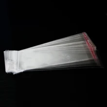 OPP прозрачный самоклеющийся многоразовый пакет для упаковки ювелирных изделий из БОПП поли целлофона, пастик, 7x27 см, отверстие