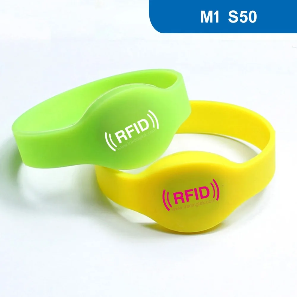 

WB01 RFID Wristband for Access control Hotel Door Lock Key NFC Bracelet ISO 14443A,13.56MHz 1KBYTE R/W with M1 S50 Chip