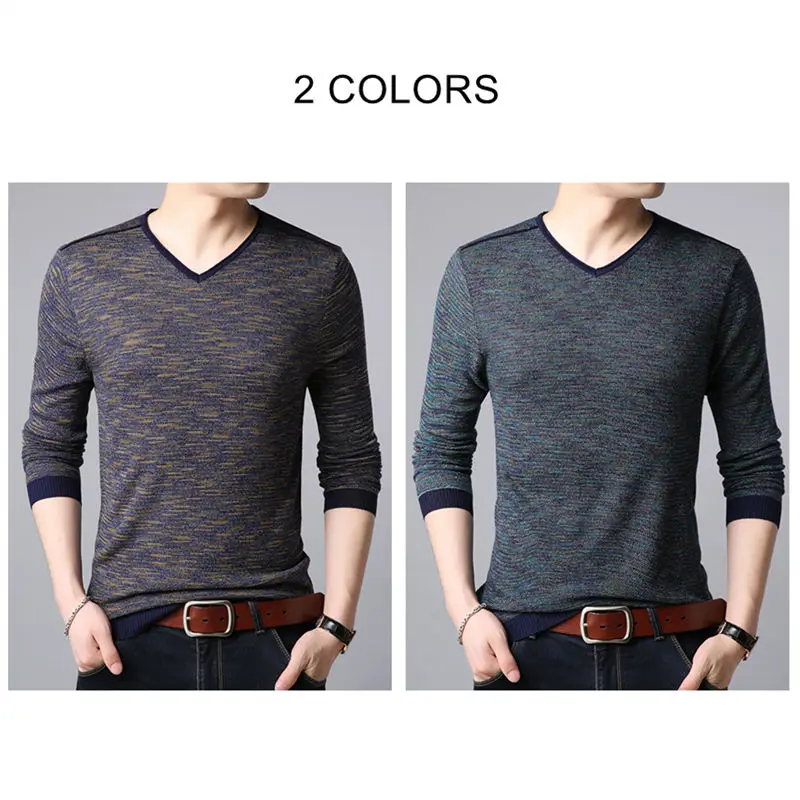 COODRONY Brand Sweater Men Streetwear Fashion V-Neck Pullover Men Autumn Winter Cotton Sweaters Knitwear Shirt Pull Homme 91071