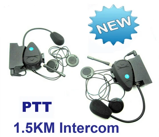 

Free Shipping!!2pcs 1500m Motorcycle Helmet Intercom Interphone Headsets Talk FM 4 CH Wireless PTT