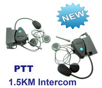 Beste Gratis Verzending!!2 Stuks 1500M Motorhelm Intercom Interphone Headsets Talk Fm 4 Ch Draadloze Ptt