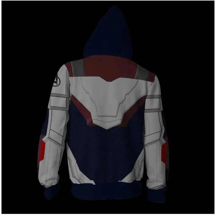 3D Printed Avengers Endgame Quantum Realm Cosplay Costume Sweatshirt Superhero America Captain Marvel Zipper Jacket Hoodie