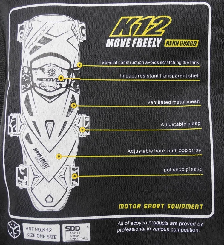 Размеры Scoyco K12 наколенники для езды на мотоцикле упор для гоночного мотоцикла защитный наколенник гвардии Шестерни
