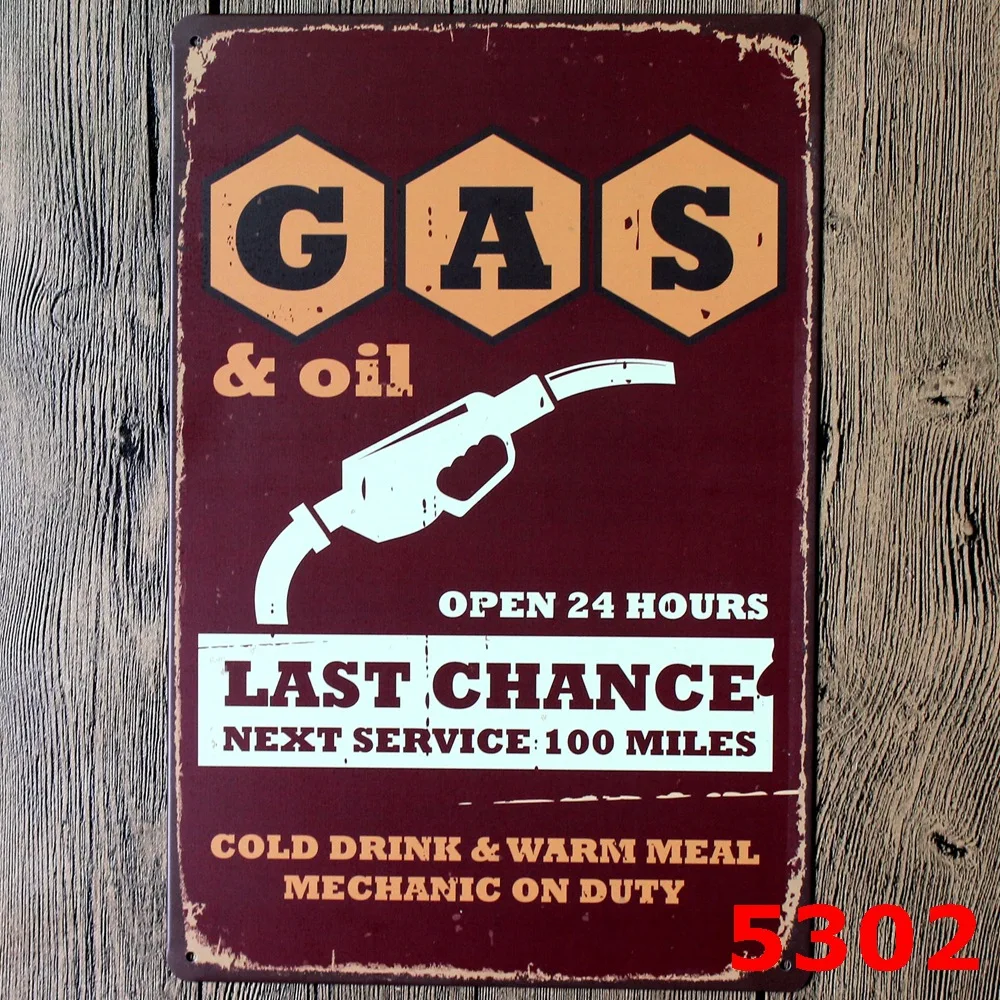 Gas Oil station Vintage Home Decor Tin Sign for Gas Station Wall Decor