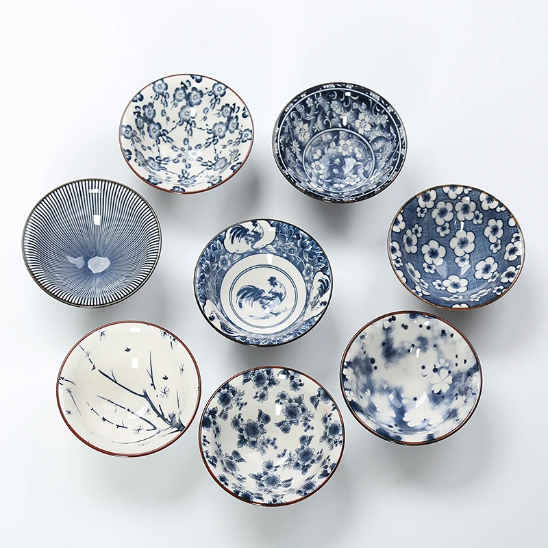 

Ceramic Under Glazed Color Blue and White Porcelain Master Tea Cups Printing Retro Hatside Cups