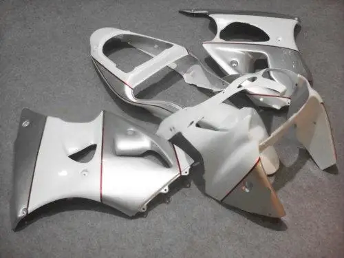 

Injection mold Fairing kit for KAWASAKI Ninja ZX6R 636 00 01 02 ZX 6R 2000 2001 2002 ABS White silver Fairings set+7gifts KG17