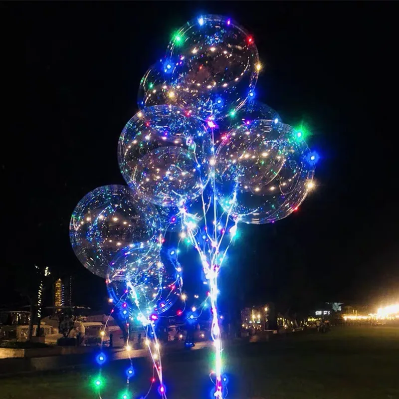 

100 set 18 inch LED Light Balloon Led BoBo Balloon Lights For Birthday Wedding Christmas Decorative new year Outdoor Party