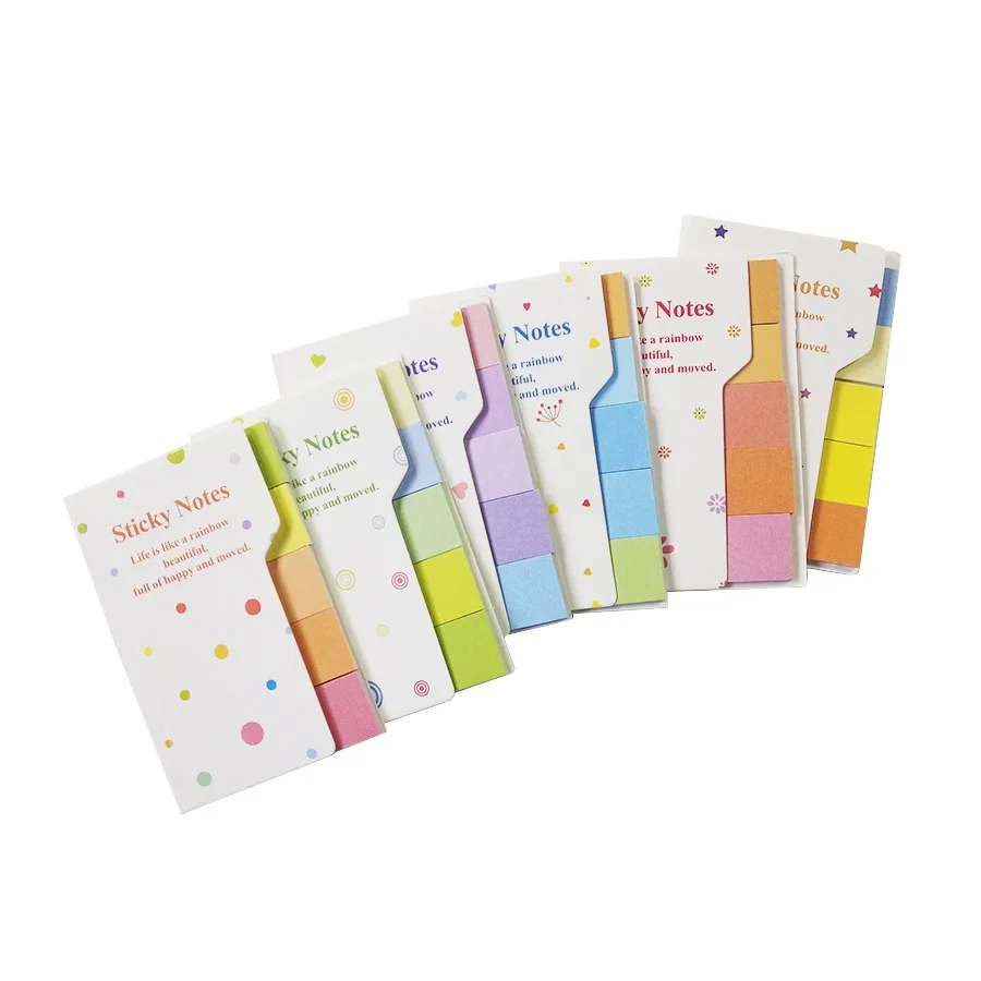 

50Pack/lot Rainbow Style Self-Adhesive Memo Pad Sticky Notes Bookmark School Office Supply wholesale