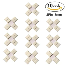 10 jogos/lote 8mm X Travessia Forma Solderless Pressão Para Baixo 2 Condutor Conector LEVOU para Uma Única Cor LEVOU Tiras LEVOU Conector tira