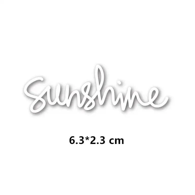 29 Styles Common English Words Metal Cutting Dies Stencil for DIY Scrapbooking Paper Cards Making Decorative Crafts New Die - Цвет: sunshine