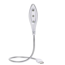 Portable Creative USB Gadgets High-brightness LED Lamp Flexible Gooseneck USB Reading Lamp with 3 LED Lights