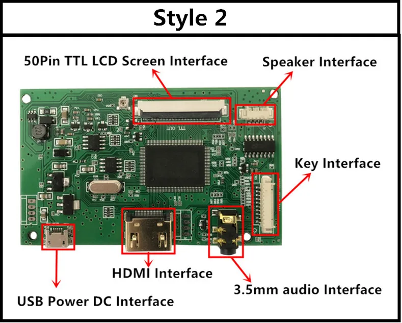 ЖК ttl LVDS плата контроллера HDMI VGA 2AV 50PIN для 7300101463 1024*600 плата драйвера - Цвет: Style 2