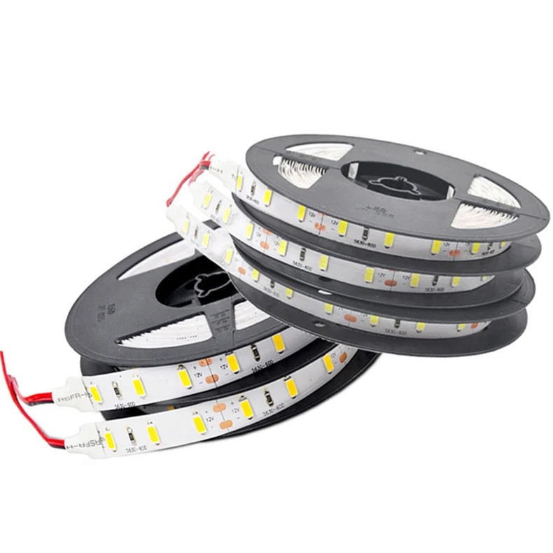 5 м/рулон IP66 Водонепроницаемый Светодиодные ленты света 5630 SMD DC12V 60 Светодиодный s/M