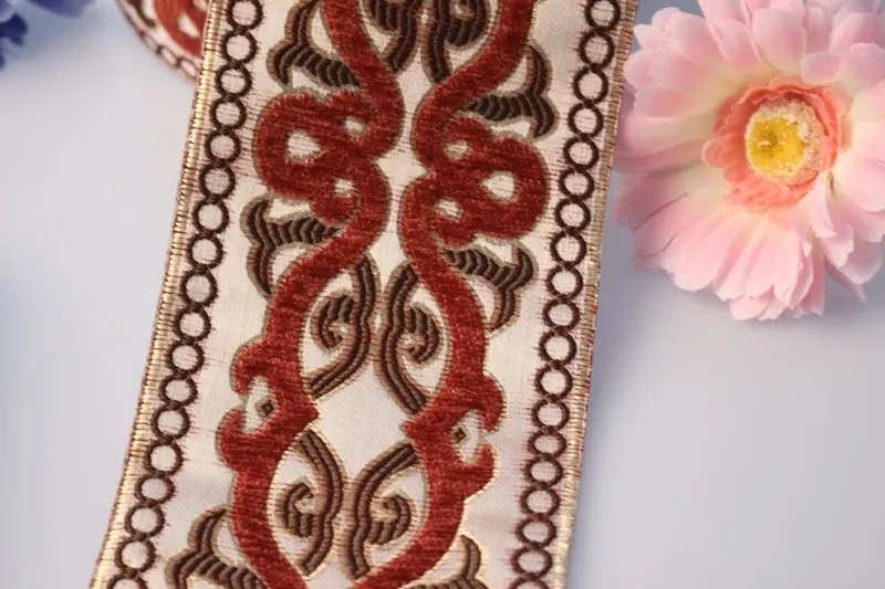 

5 ярдов/партия шириной 11,5 см тканая жаккардовая лента классический дизайн с пухом для штор и аксессуаров для одежды Коричневый Бежевый LS-0164