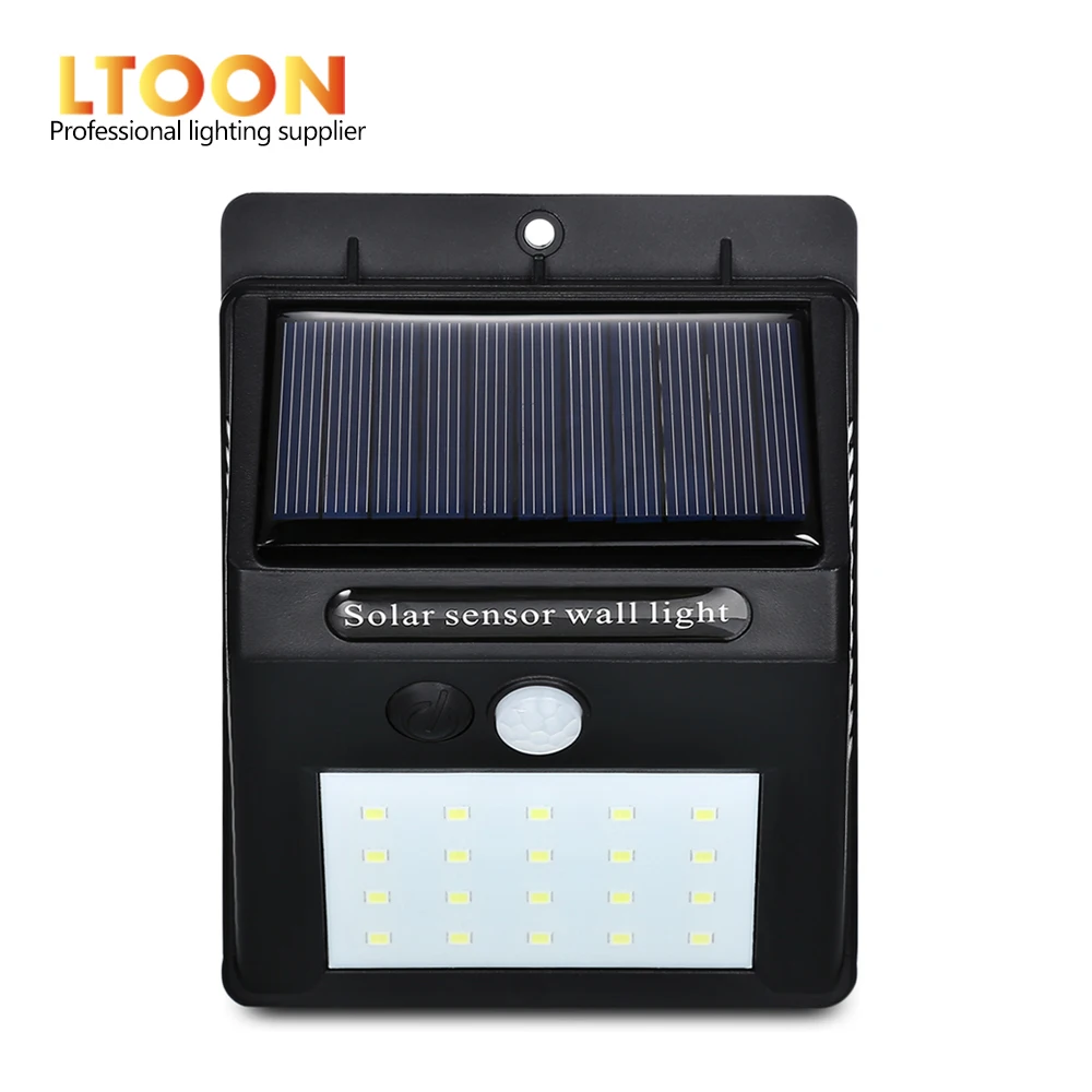 

[LTOON]LED Солнечная энергия PIR датчик движения настенный светильник 20 LED Открытый водонепроницаемый энергосберегающий уличный двор дорожка домашний сад securet