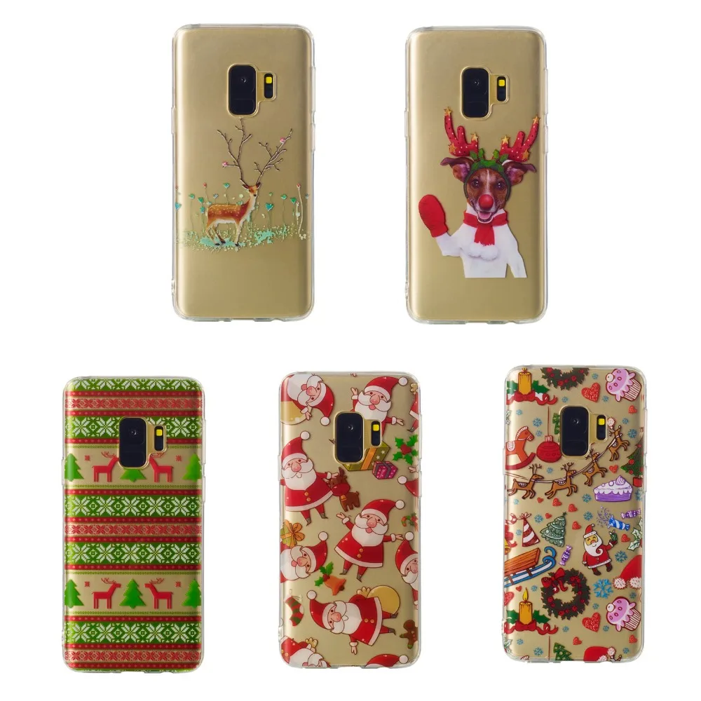 

Phone Case For Samsung Galaxy S8 S9 Plus Soft TPU Merry Christmas Cover For Samsung S5 S6 S7 Edge Shell Funda Case