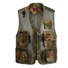 Летние мужские Обувь с дышащей сеткой жилет Открытый Охота Пеший Туризм Рыбалка камуфляж жилет плюс Размеры фотографии Куртки без рукавов
