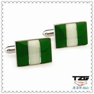

WholeSale 50pairs/lot Nigeria flag cufflinks jewelry Fashion clothing upscale gift TZG04552 flag Free Shipment