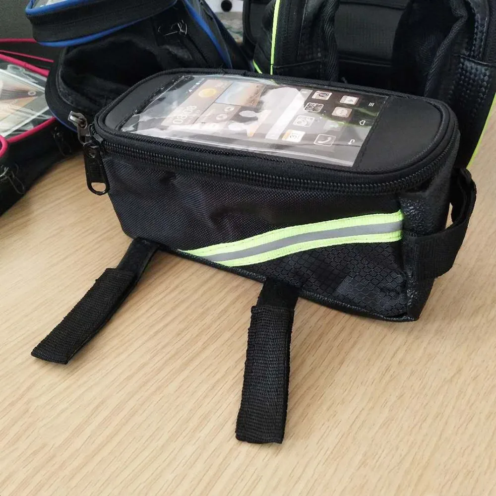 Excellent New Bicycle Bag Waterproof Bike Front Top Frame Handlebar Bag For Cellphone Frame Tube Saddle Holder Black #3S30 10