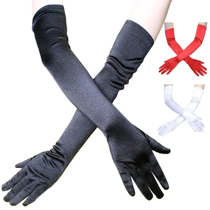Retro Elegance Women's Over Elbow Extra Long Sleeve Stretch Fitted Opera Glove Stretch Evening